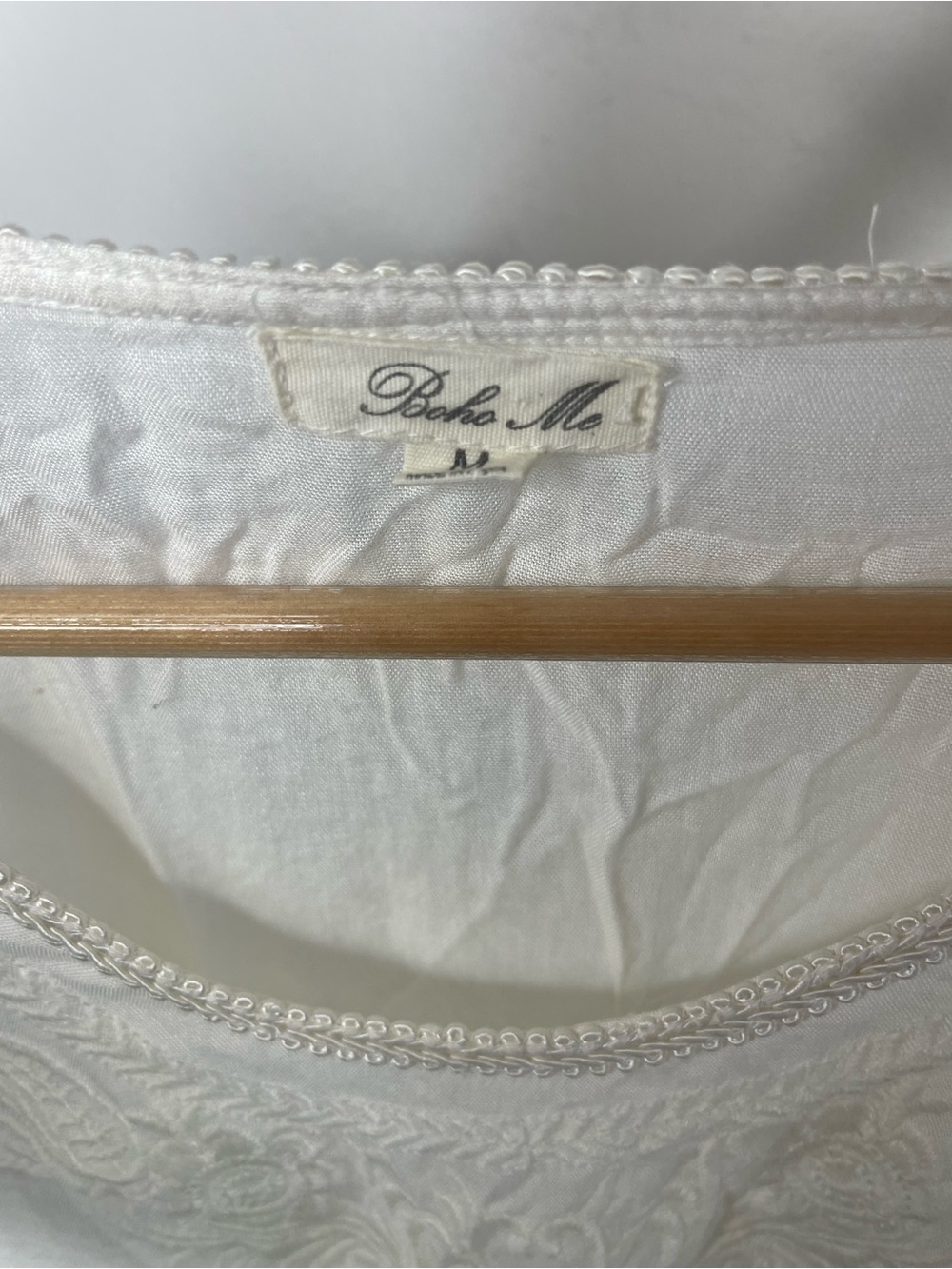 Boho Embroidered Cream Top - Picture 3 of 5